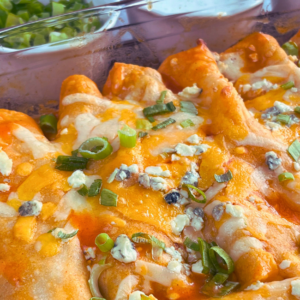 Healthy Buffalo Chicken Enchiladas